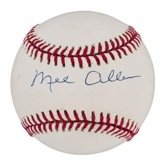 Mel Allen Signed Official Bobby Brown American League Baseball (JSA)